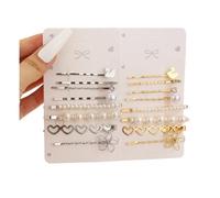 UYFRD Fashionable and Creative Metal Pearl Swan Flower Gold and Silver Women's Hair Clip Set with A Straight Clip for Hair Accessories(2 cards)