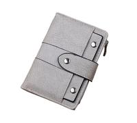 UYFRD Ladies PU Leather Rivet Short Wallet Zipper Change Card Holder Women's Coin Purse Wallet Money Bag(Grey)