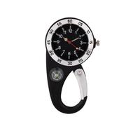 UYFRD Portable Pocket Watch Carabiner Clip Watch Sports Hiking Watches Vintage Clock Mountaineering Compass Backpack(Black)