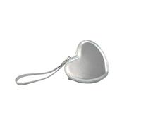 UYFRD PU Leather Heart Bag, Coin Purses for Women, Cute Handbag Wallet, Wallets for Girls(Silver)