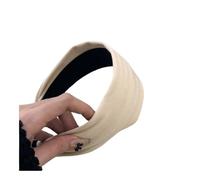 UYFRD Purple Velvet Fabric Knitted Wide-edged Autumn And Winter Hairbands For Women Niche Design High Skull Top Hair Accessories(2 Beige)