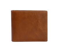 UYFRD RFID Blocking Men's Oil Wax Skin Wallet Man Vintage Cow Genuine Leather Wallet Male Handmade Billfold Coin Purse Short Wallet(Brown)