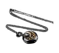 UYFRD Vintage Inspired Double Dragon Pocket Watch Design with Dual-Tone Golden and Silvery Colors, Precise Quartz Movement Watch