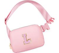 Uygafly Crossbody Fanny Pack Two Way Zipper, Peach, 7.8 x 5 x 1.37 inches, L