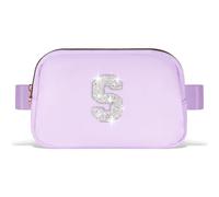 Uygafly Initial Waist Bag Fanny Pack Birthday Gifts for Girl, Lavender, 7.8 x 5 x 1.38 inches, S
