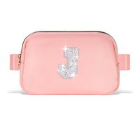 Uygafly Initial Waist Bag Fanny Pack Birthday Gifts for Girl, Peach, One Size, J