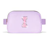 Uygafly Small Waist Fanny Pack Belt Bag for Girls Women Crossbody with Initial, Lavender, One Size, I