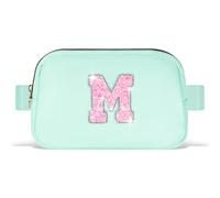Uygafly Small Waist Fanny Pack Belt Bag for Girls Women Crossbody with Initial, Light Green, 7.8 x 5 x 1.37 inches, M