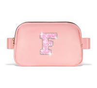 Uygafly Small Waist Fanny Pack Belt Bag for Girls Women Crossbody with Initial, Peach, One Size, F