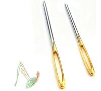 UYGTHI 2 Pieces Large Eye Blunt Needles for Wool, Thick Hand Knitting & Darning, Yarn Sewing Needles for Knitting, Crochet, and Embroidery