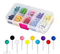 UYGTHI 500 Pcs Map Push Pins, 1/8 Inch Plastic Round Head Tacks with Steel Points, 10 Colors Assorted, Perfect for World Map, Cork Board, Fabric Marking & Office Use