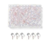 UYGTHI Clear Push Pins for Pinboard - 100 Pcs Drawing Pins with Storage Box, Thumb Tacks for Bulletin Boards, Notice Boards, School & Office Use