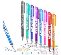 UYGTHI Erasable Pens, 0.5mm Gel Ink Rub Out Pens with Built-In Eraser, Heat-Sensitive Ink Writing Pens, Smooth Writing School Supplies for Students and Teachers, 8 Assorted Colours