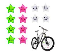 UYGTHI Pack of 12 Spoke Reflectors Bicycle Children, Colourful Cat Eyes Spoke Reflectors Stars, Bicycle Accessories Children for More Visibility and Safety When Cycling