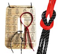 UYGTHI Wooden Knot Tying Practice Board Kit - 16 Popular Knots with 10 Nylon Paracord, Learn Essential Knots for Outdoor Camping, Climbing, Backpacking, Sailing, Survival, and Kids (Includes Stand)