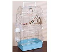 UYHBCNQD Bird Cage Bird Aviary Double-Layer Tall Tiel Cage Parrot Cage Flight Birdcag Bird Carrier w/Handle and Extended Pull-Out Base(Blu)