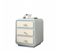 UYHBCNQD Kid Nightstand Leather Bedside Table Night Table with 3 Drawer Wood End Table for Bedroom Side Table for Nursery, Playroom(Blu,25cm)