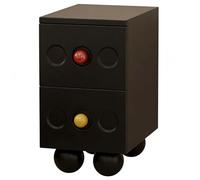 UYHBCNQD Spacious Bedside Table Wood Nightstand End Table for Bedroom Night Table with Double Drawer Side Table with Ceramic Handle Modern(Nero,30cm/11.8in)