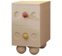 UYHBCNQD Spacious Bedside Table Wood Nightstand End Table for Bedroom Night Table with Double Drawer Side Table with Ceramic Handle Modern(Wei,30cm/11.8in)