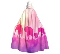 UYHhgqw The Herd Of Elephants Under The Setting Sun Halloween Witch Costume - Men'S And Women'S Hooded Cloak - Horror Horror Halloween Costume - Cosplay Costume