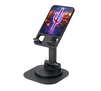 UYHhgqw Universal Phone Stand, Adjustable Desk Mount for iPhone, Cell Phones & Tablets, 360° Rotatable, Science fiction art cactus