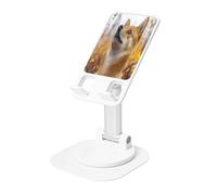 UYHhgqw Universal Phone Stand, Adjustable Desk Mount for iPhone, Cell Phones & Tablets, 360° Rotatable, The little dog gazing at the sky