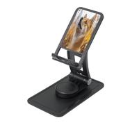 UYHhgqw Universal Phone Stand, Adjustable Desk Mount for iPhone, Cell Phones & Tablets, 360° Rotatable The little dog gazing at the sky