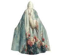 UYHhgqw White Deer In The Mountains Halloween Witch Costume - Men'S And Women'S Hooded Cloak - Horror Horror Halloween Costume - Cosplay Costume