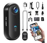 UYIKOO WiFi Action Cam, 64 GB Portable Sports Camera 1080P HD, Underwater Waterproof 30 m Mini Action Camera for Vlogging Motorcycle Outdoor Underwater Cycling Animals