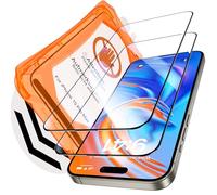 Uyiton for iPhone 15 Pro Max Screen Protector - [Military Grade Shatterproof & 9H+ Hardness] Screen Protector 15 Pro Max Tempered Glass Full Coverage Protection, Easy Installation, 2 Packs