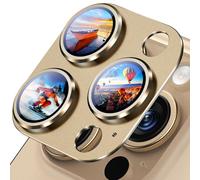 Uyiton for iPhone 16 Pro/iPhone 16 Pro Max Camera Lens Protector, Scratch-Resistant, Not Easy to Fall-off, Full Coverage, Case-Friendly, Metal Tempered Glass Rear Camera Screen Cover - Desert Titanium