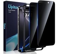 Uyiton Privacy Screen Protector for iPhone 16 pro 6.3-Inch, 30° Anti Spy Tempered Glass Film 9H Hardness HD Full Coverage Protection with Easy Installation Tool 2 pack
