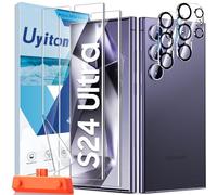 Uyiton Screen Protector for Samsung Galaxy S24 Ultra, Pack of 2 Soft EPU Film and 2 Camera Protection, Scratch-Resistant, Bubble-Free, HD Clear Screen Protector, Fingerprint Unlock for Samsung S24