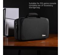 UYIYE Hard Shell Carrying Case Compatible with PS5 Slim, Protective Travel Bag Holds Original PlayStation 5, DualSense Controllers, Base and Other Accessories (SN-Black)
