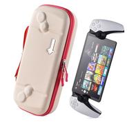 UYIYE Slim EVA Storage Bag for PS5 Playstation Portal Remote Player, to Accommodate Accessories and Earphone Storage Protection (Beige)