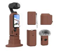 uyled Pocket 3 Silicone Case, for Xtra Muse Camera Soft Protective Case, Anti-Scratch, Slim Fit Skin with Screen Protector & Mic Cover for DJI Osmo Pocket 3 / Xtra Muse Accessories(Brown)