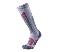 UYN All Mountain Lady's Ski Socks - Light Grey Melange/Coral, 41/42