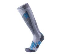 UYN All Mountain Men's Ski Socks - Light Grey Melange/Azure, 39/41