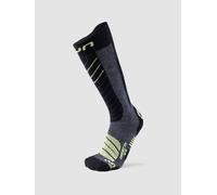 UYN Comfort Fit Men's Ski Socks - Medium Grey Melange/Green Lime, 39/41