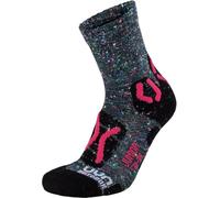 UYN Explorer Junior's Outdoor Socks - Grey Multi-Colour/Pink, 27/30