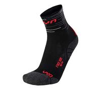 UYN Free Run Socks Men's Socks - Black/Red-Green Lime/French Blue, 45/47