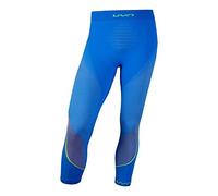 UYN Man Ambityon Baselayer Pant Three Quarter Thermal Compression Trousers - Fresh Blue/Orange Shiny/Yellow Shiny, Small/Medium