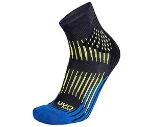 UYN Man Run Shockwave Socks - Anthracite/Royal Blue/Yellow Fluo, 39/41
