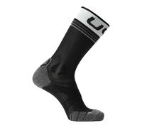 UYN Men Running Socks - One Mid Socks, Crew Socks, Polyamide, Logo Black