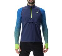 UYN O102433 RUNNING EXCELERATION WINDPROOF SHIRT LONG SL.ZIP UP Jacket Men's Lapis/Lime L