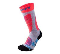 UYN S100045 Ski Socks Unisex Light Grey/Fluo Coral 34