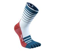 UYN Runner's Five Running Socks Men - White, Blue, Size 42 - 44