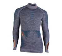 UYN U100053 AMBITYON UW LG_SL. MELANGE TURTLENECK T-shirt Men's Melange Black/Atlantic/Glossy Orange XXL