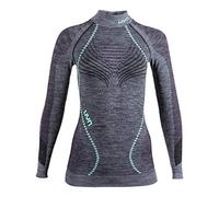 UYN U100055 AMBITYON UW LG_SL MELANGE TURTLE T-shirt Women's Black Melange/Pink/Aqua XL