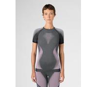 UYN Women EVOLUTYON SHORT SLEEVE Underwear Shirt - Anthracite Melange/Raspberry/Purple, Small/Medium